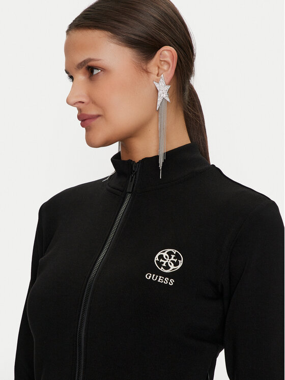 Guess Guess Džemperis ar kapuci Elea V4YQ17 KCDN0 Melns Regular Fit