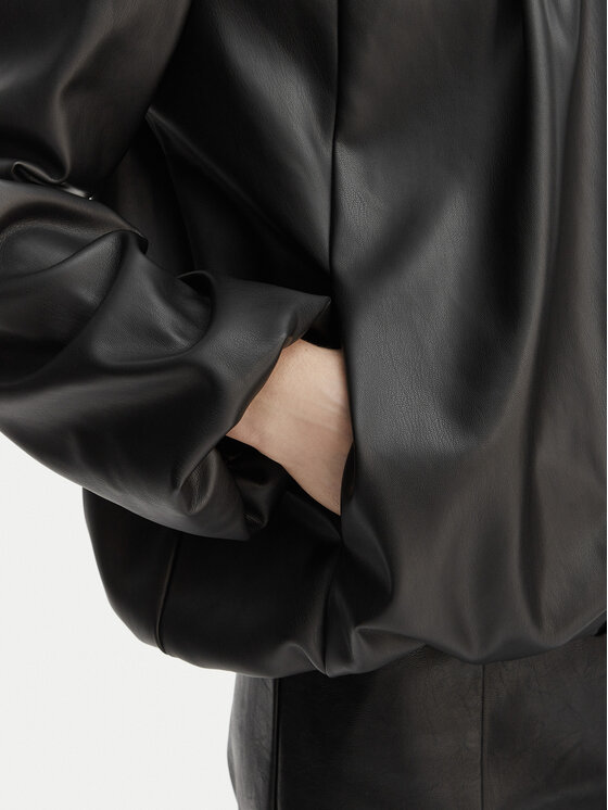 Rinascimento Rinascimento Giacca in similpelle CFC0127530003 Nero Relaxed Fit