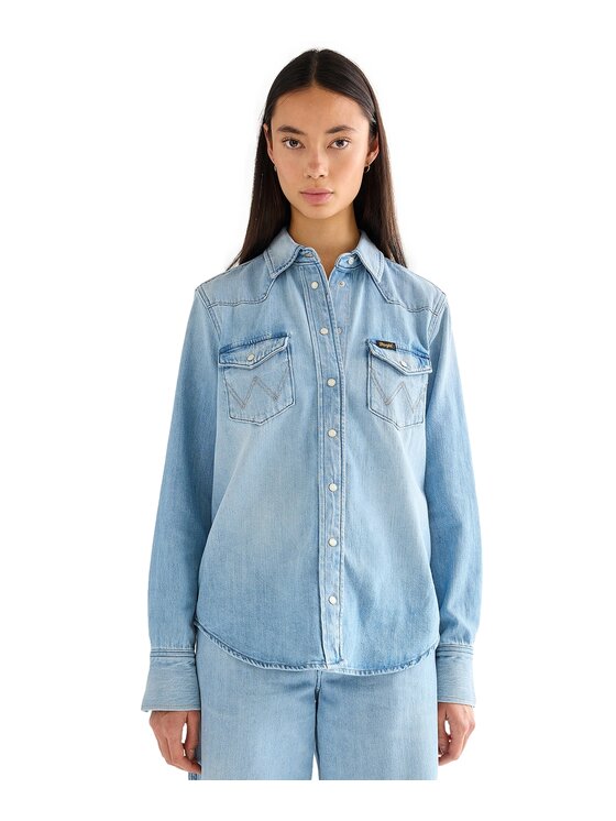 Wrangler Wrangler Koszula jeansowa 112378146 Niebieski Regular Fit