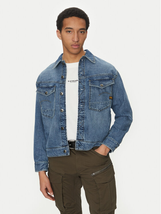 Męska Kurtka jeansowa G-Star Raw, Rozmiar XL, Niebieska, Dakota D23593-D536 H152