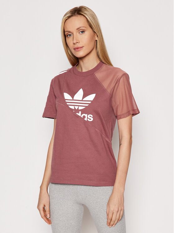 adidas adidas Тишърт adicolor Split Trefoil HC7044 Розов Regular Fit