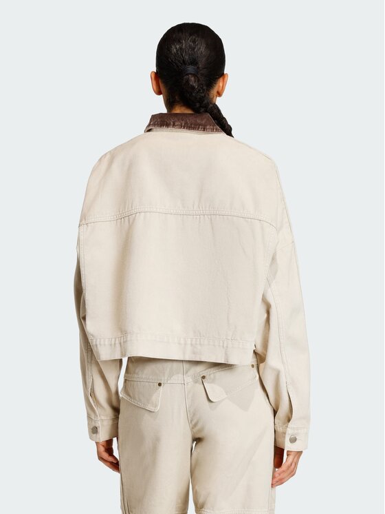 adidas adidas Kurtka jeansowa 159024 Beżowy Oversize