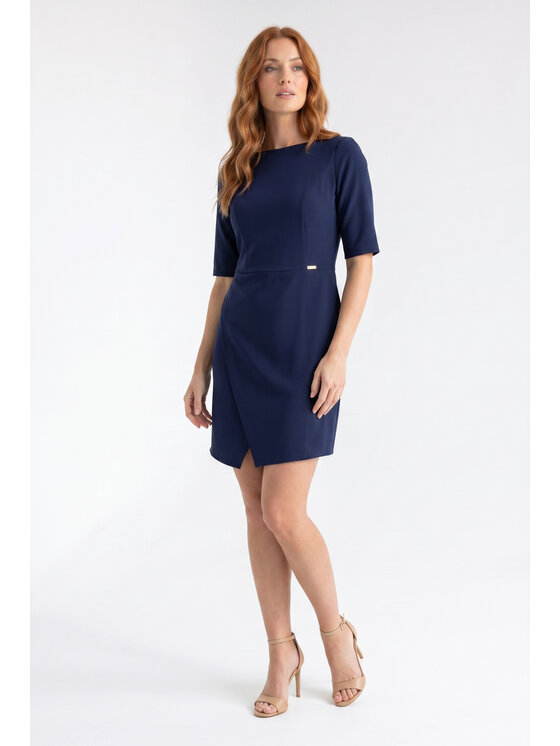 FIGL FIGL Sukienka koktajlowa M1372 Granatowy Fitted Fit