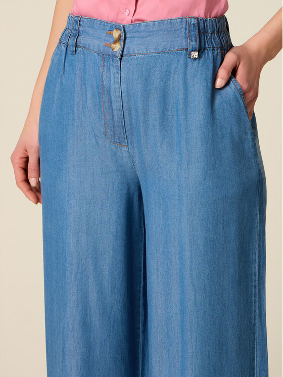 Oltre Oltre Jeansy P405J002554N024 Niebieski Baggy Fit