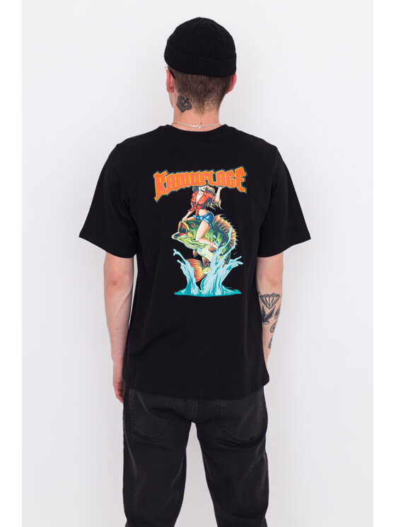 Kamuflage Kamuflage T-Shirt Wet Treasure Czarny Relaxed Fit