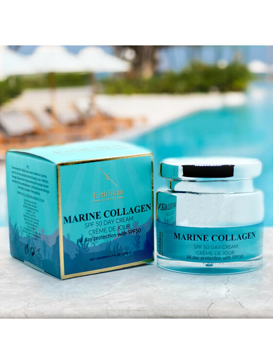 Erthskin London Erthskin London Krem na dzień z kolagenem morskim SPF50 Krem do twarzy