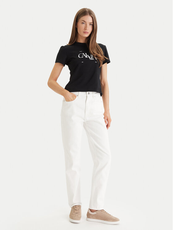 Calvin Klein Jeans Calvin Klein Jeans Jeans hlače LV047F703G Bela Mom Fit
