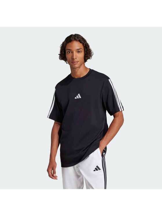 adidas adidas T-Shirt Essentials 3-Stripes Single Jersey Tee Czarny Regular Fit