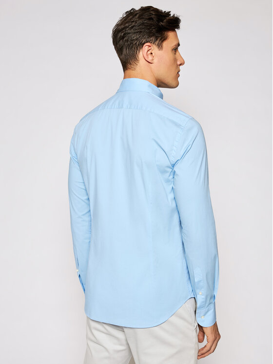 La Martina La Martina Camicia Poplin CCMC02 PP003 Celeste Slim Fit