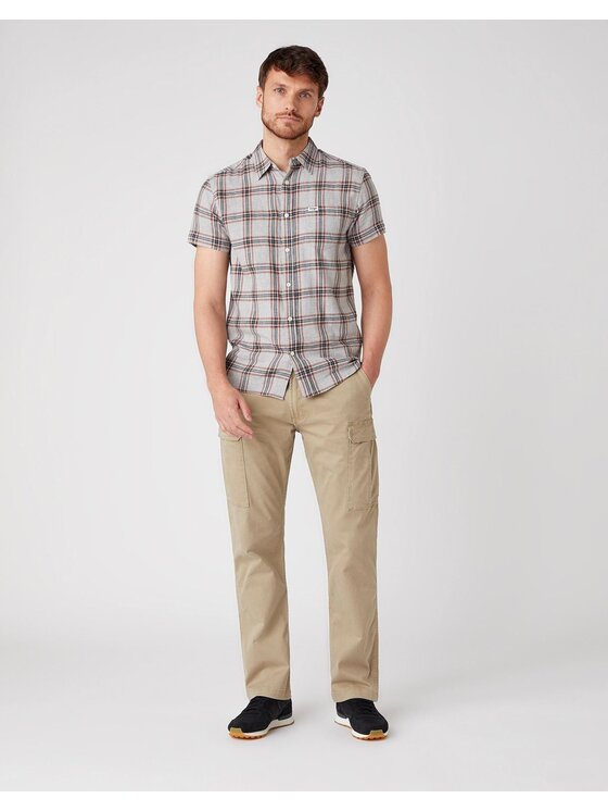 Wrangler Wrangler Spodnie materiałowe CASEY CARGO Beżowy Straight Fit