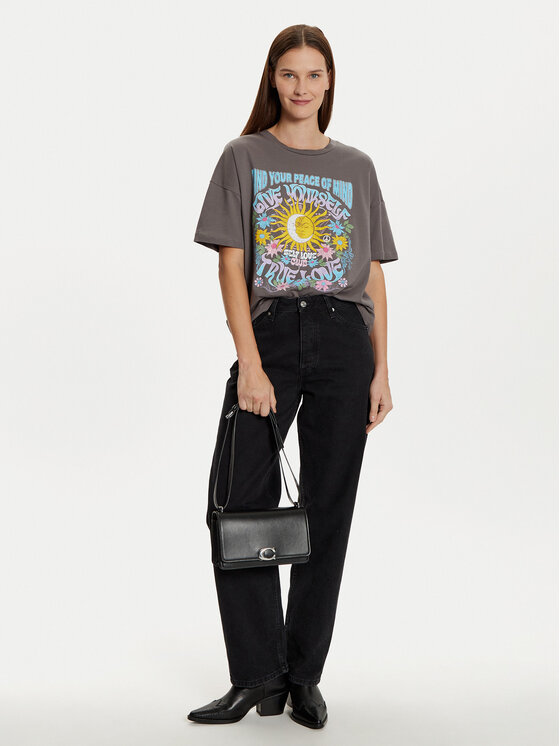 Noisy May Noisy May T-Shirt Ida 27033306 Szary Loose Fit