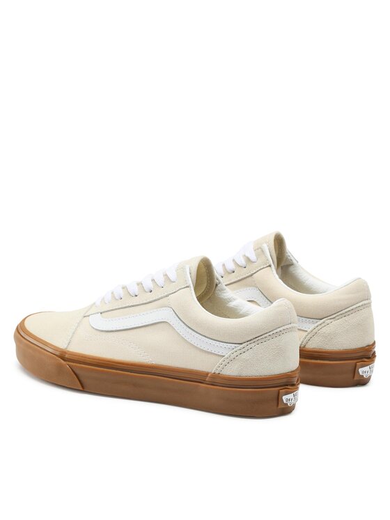 Vans old skool clearance gum sole white shoes