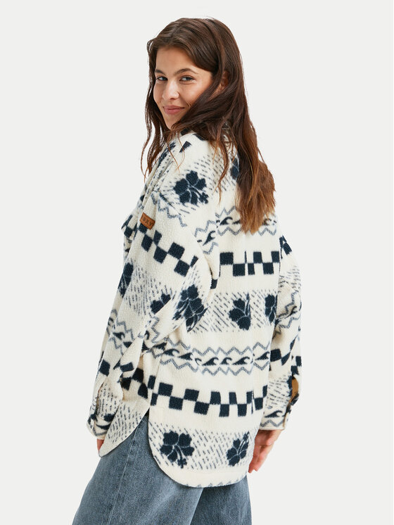 Roxy Roxy Polar Morning Crush Shacket ERJPF03214 Bej Relaxed Fit