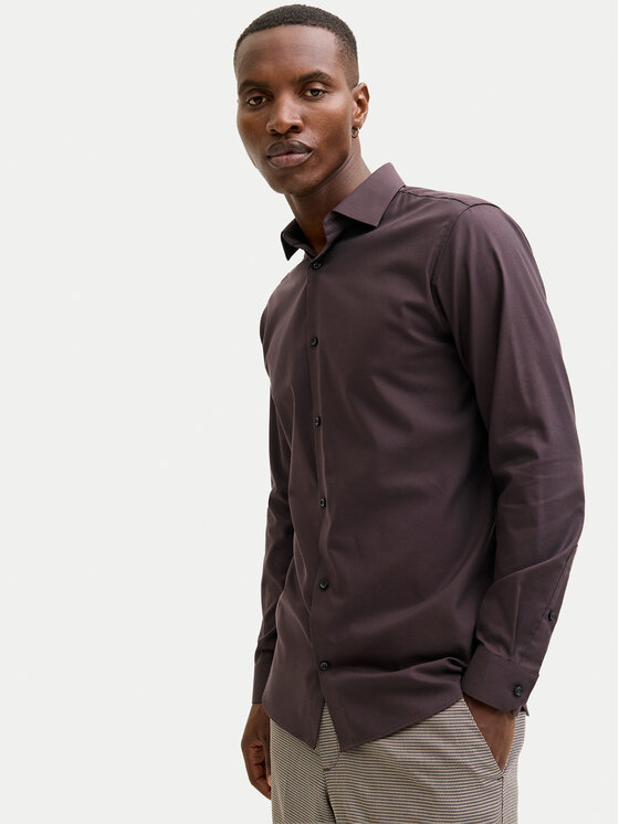 Jack & Jones Jack & Jones Košile Parker 12227385 Bordó Slim Fit