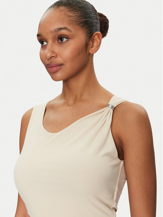 Guess Guess Top W5GP22 KAQL2 Beżowy Regular Fit