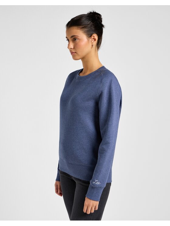 Lee Lee Bluza Raglan Crew Sws Mood Indigo Heather Fioletowy Regular Fit