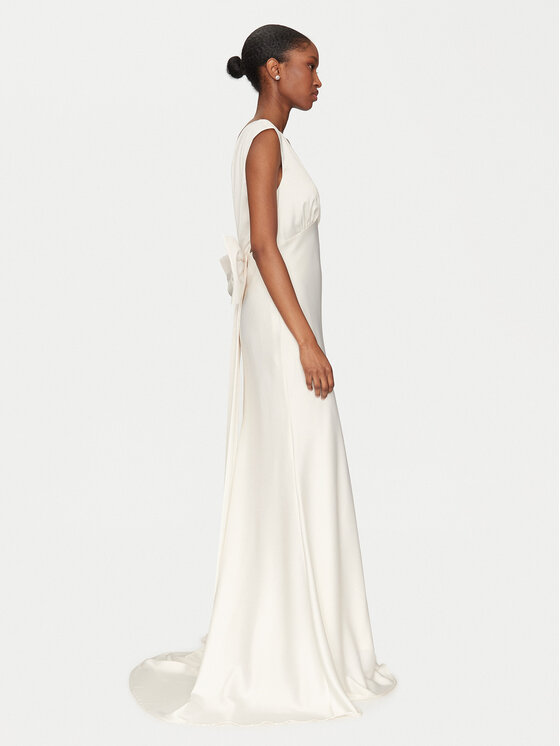 YAS YAS Sukienka wieczorowa Dottea 26036356 Écru Regular Fit