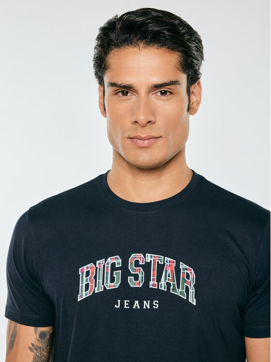 BIG STAR BIG STAR T-Shirt MERON Granatowy Basic Fit