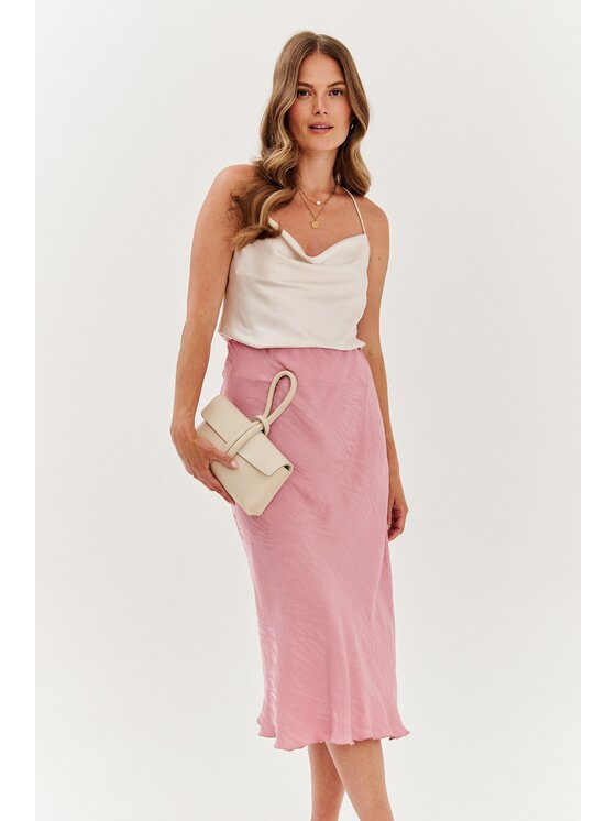 NAOKO NAOKO Midi sukně Rosewater Breeze Růžová Regular Fit