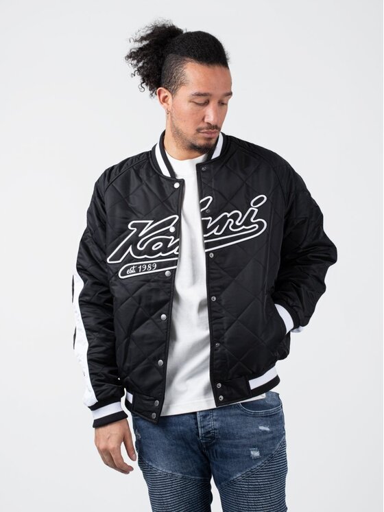 Karl Kani Karl Kani Bundy bomber VARSITY PADDED SOUVENIR JACKET Čierna Regular Fit