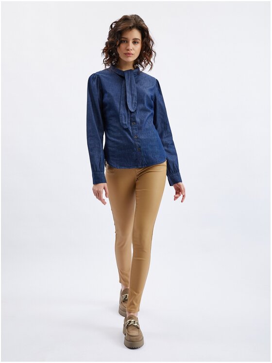 Orsay Orsay Koszula jeansowa 663656558000__38 Granatowy Regular Fit