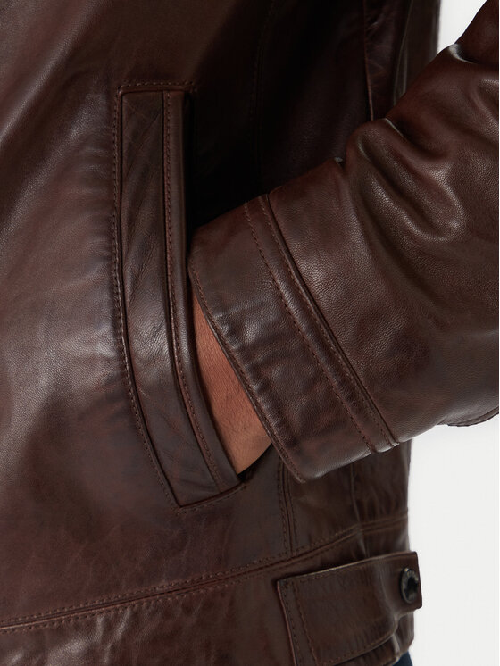 Milestone Milestone Giacca di pelle Ms Barney 531063 21295 Marrone Regular Fit