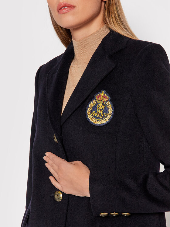 LAUREN RALPH LAUREN Lauren Ralph Lauren Wollmantel Sb Crest Patrch Wl Ct 297853841001 Dunkelblau Regular Fit