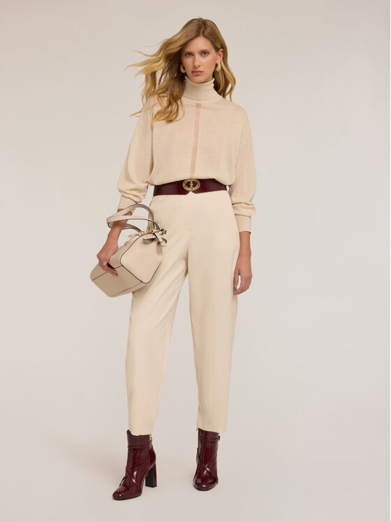 Motivi Motivi Pantaloni di tessuto P082Q004151N011 Écru Regular Fit