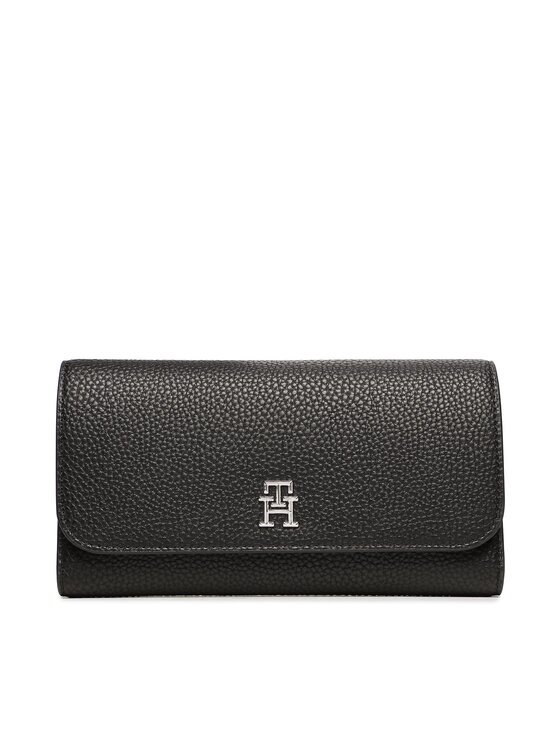 Tommy Hilfiger Veliki ženski Novčanik Th Emblem Large Flap Wallet AW0AW14888 Crna