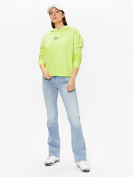 Tommy Jeans Tommy Jeans Felpa Essential Logo DW0DW15410 Verde Boxy Fit