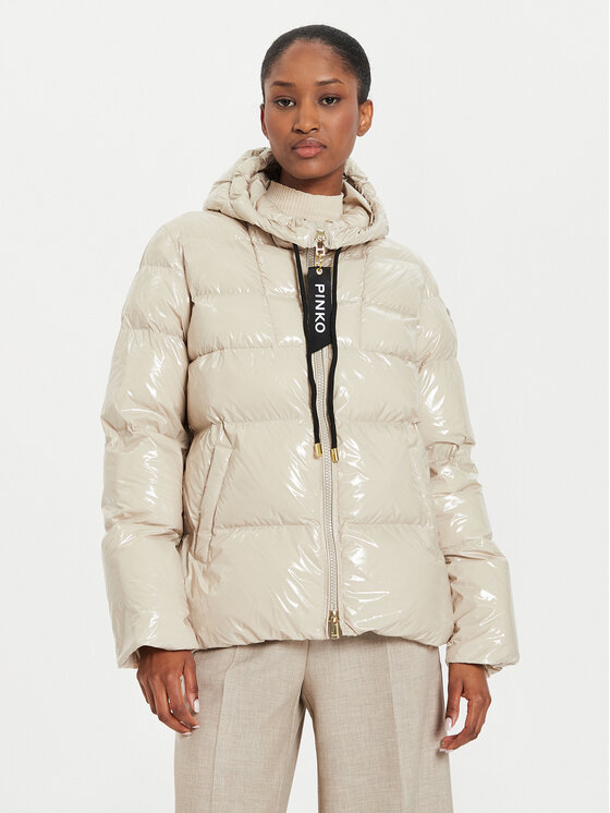 Pinko Giubbotto piumino Eleodoro 101597 A11K Beige Regular Fit Modivo