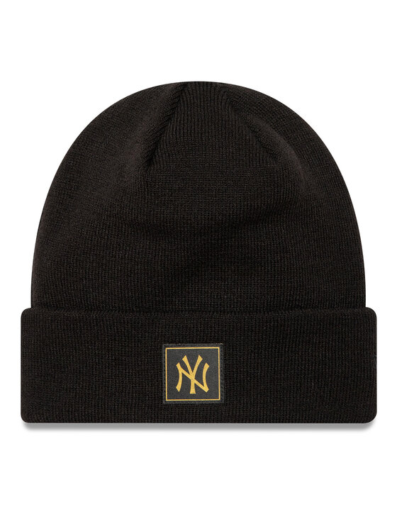New Era New Era Σκούφος New York Yankees Metallic Badge Black Cuff Knit Beanie 60424815 Μαύρο