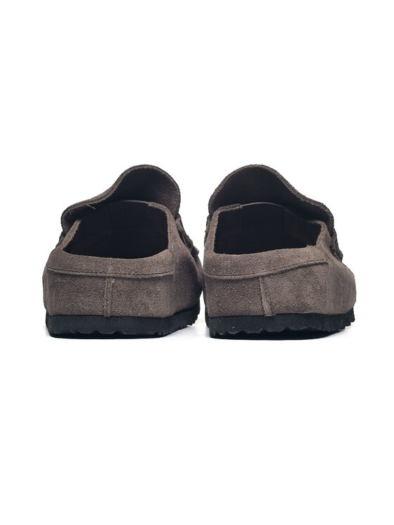 Birkenstock Birkenstock Klapki Naples Wrapped Suede Leather Szary
