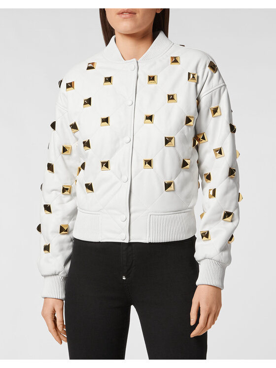 PHILIPP PLEIN PHILIPP PLEIN Giacca di pelle 3079 Bianco Slim Fit