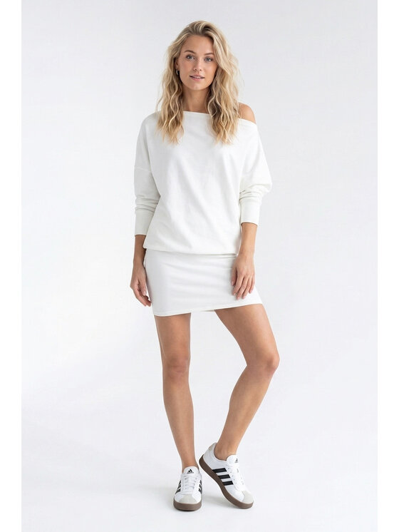 FIGL FIGL Každodenní šaty M1345 Krémová Loose Fit