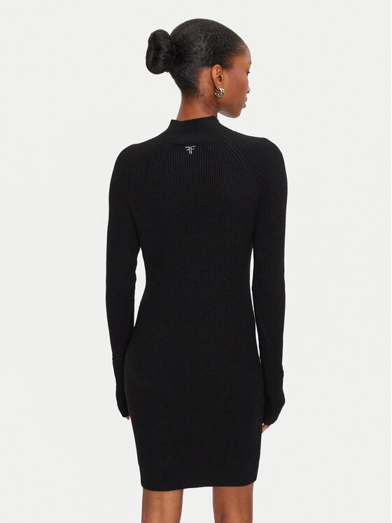 Fracomina Fracomina Плетена рокля FR24WD5007K502R9 Черен Slim Fit