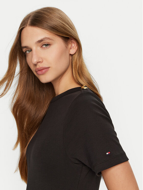 Tommy Hilfiger Tommy Hilfiger Igapäevane kleit WW0WW43838 Must Regular Fit