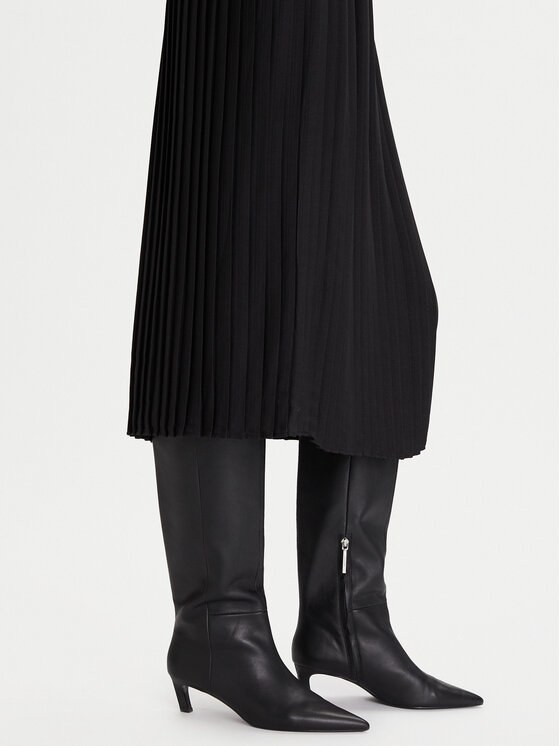 Calvin Klein Calvin Klein Плисирана пола LV044D632G Черен Regular Fit