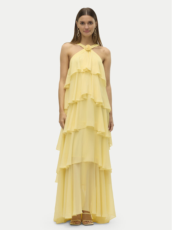 Vero Moda Vero Moda Официална рокля Felicia 10295237 Жълт Slim Fit