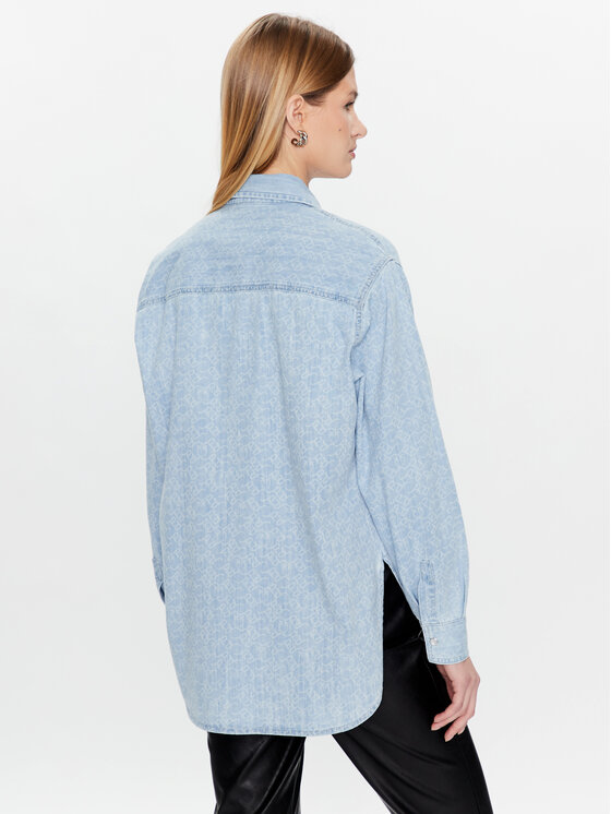 PINKO Pinko Τζιν πουκάμισο 100816 A0FO Μπλε Regular Fit