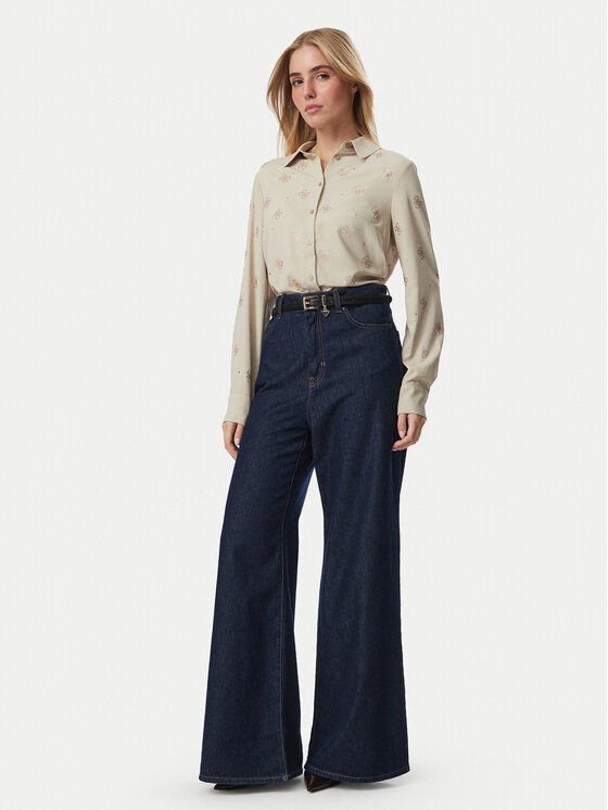 Guess Guess Cămașă W5BH80 W2982 Bej Regular Fit