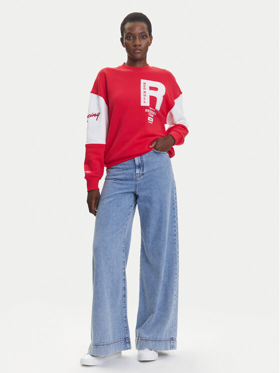 Pepe Jeans Pepe Jeans Bluza Red Bull Racing Panel Team RL580010 Czerwony Relaxed Fit