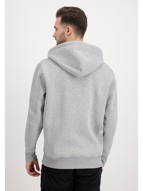 Alpha Industries Alpha Industries Bluza Basic Big Logo Rubber Hoodie Szary Regular Fit