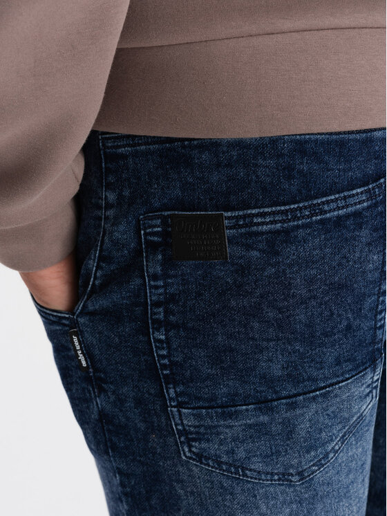 Ombre Ombre Jeansy OM-PADJ-0133 Modrá Slim Fit
