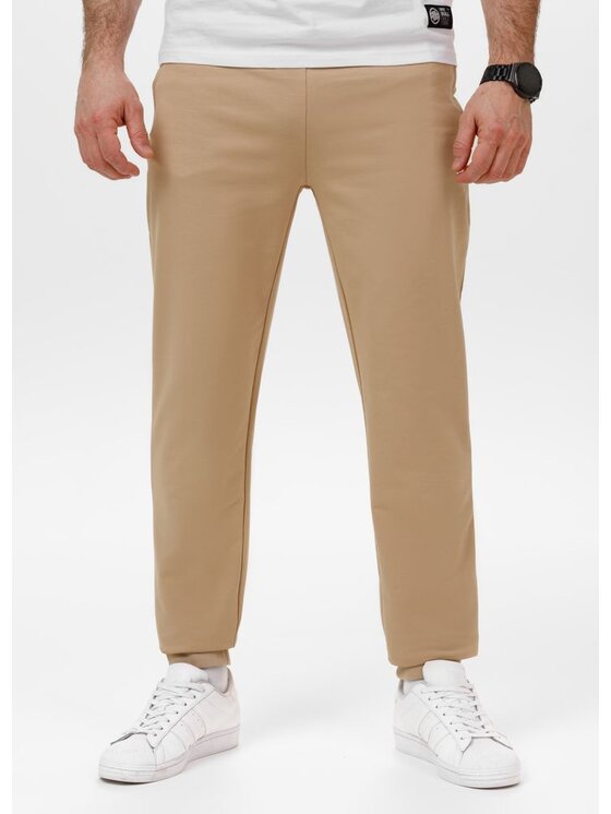 PITBULL PITBULL Spodnie dresowe SMALL LOGO NUGGET Beżowy Regular Fit