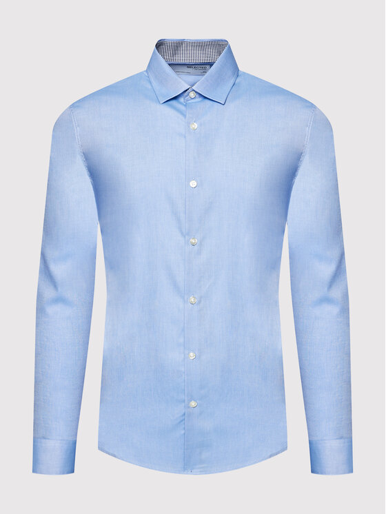Selected Homme Selected Homme Košeľa New Mark 16058640 Modrá Slim Fit