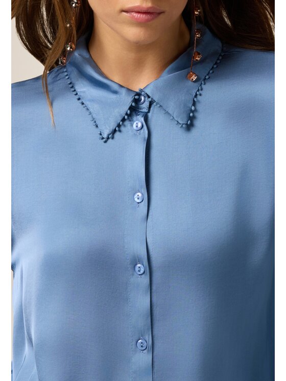 Oltre Oltre Camicia 5051J000877N024 Turchese Baggy Fit