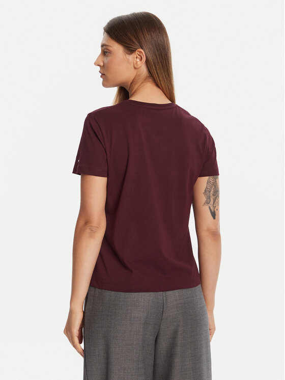 Tommy Hilfiger Tommy Hilfiger Marškinėliai Gold Crest WW0WW46153 Vyšninė Regular Fit