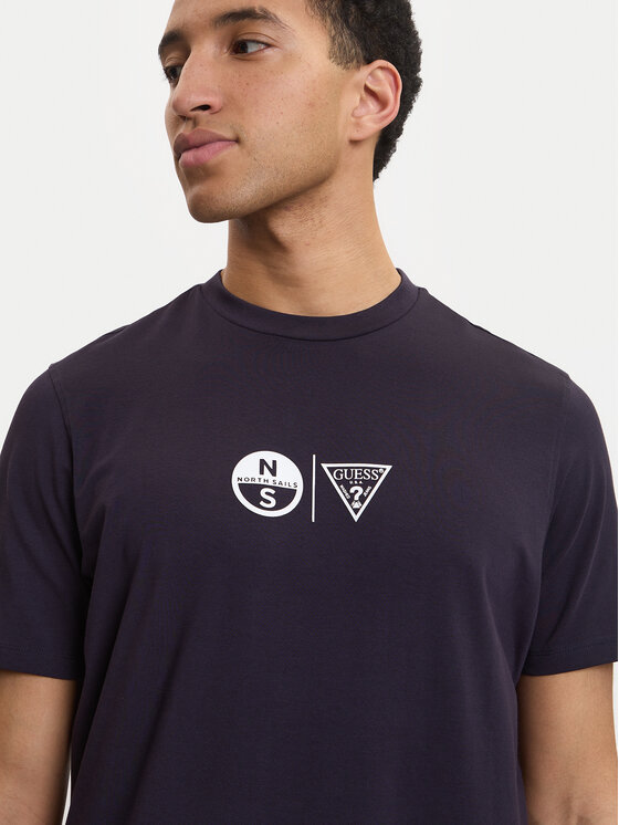 Guess Guess T-shirt GUESS x NORTH SAILS M6GI40 K3322 Tamnoplava Regular Fit