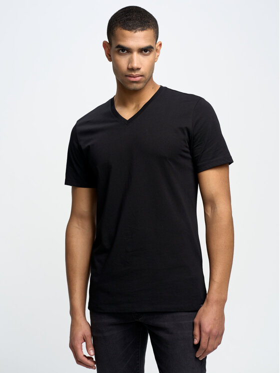 BIG STAR BIG STAR T-Shirt basicov_906 Czarny Slim Fit